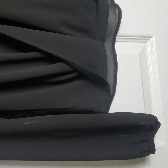 Naked Zebra Wrap Front Long Sleeve Black Blouse Size Medium - Picture 4 of 12